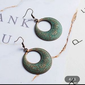 Bronze green boho earrings